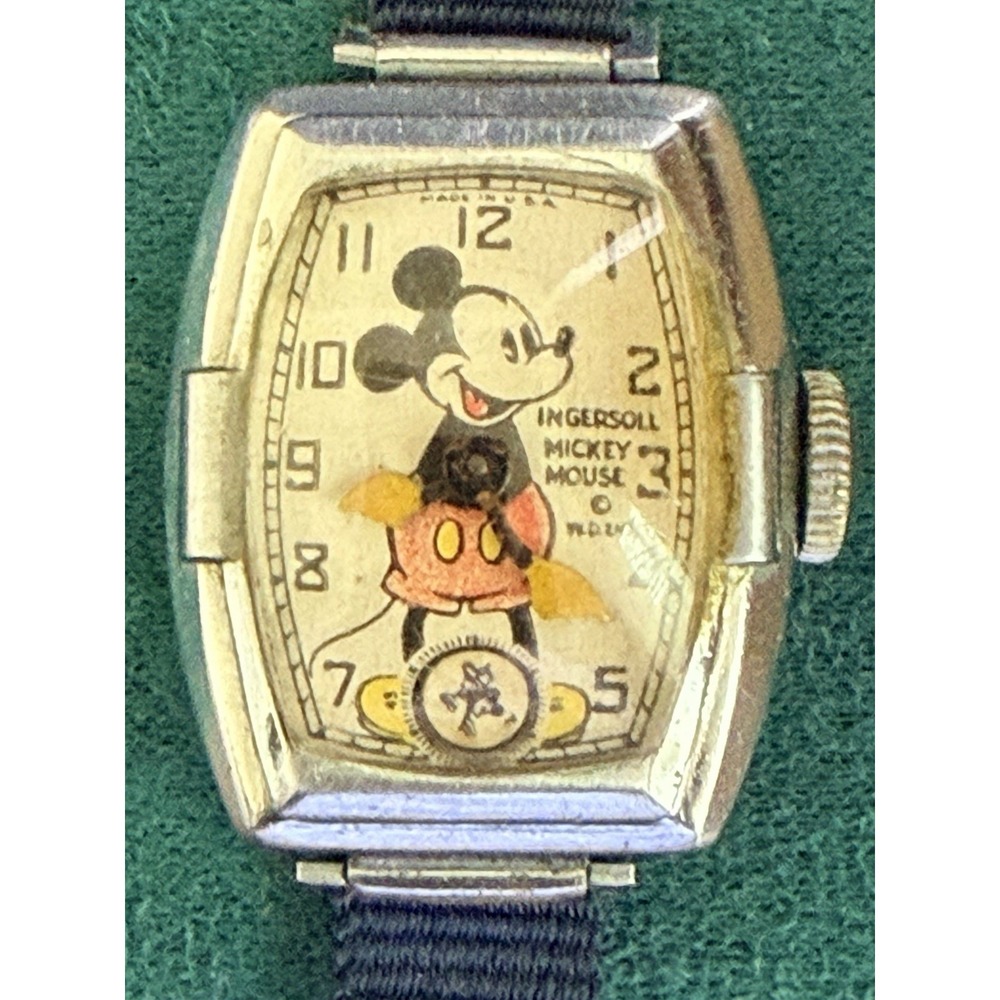 1930s Ingersoll Mickey Mouse Wristwatch Disney Mechanical Parts Repair Rare